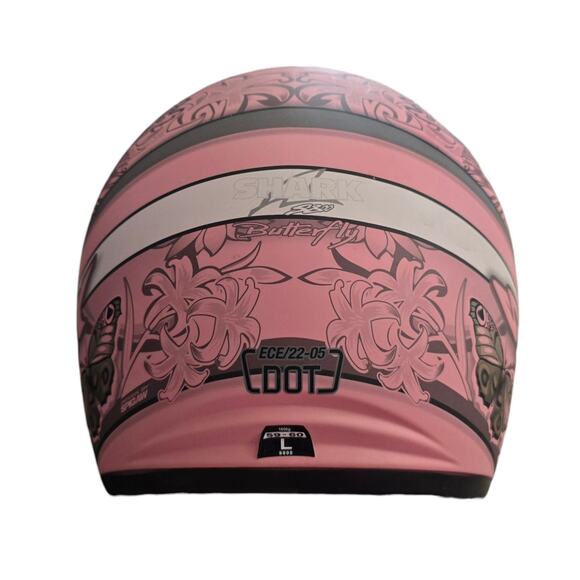 Shark S800 Pink Butterfly Motorcycle Biker Helmet - Picture 2 of 8
